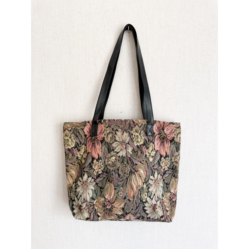 Floral Tapestry‎ Tote Bag Vintage Cottagecore Large Multicolor
